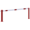 Compact hand barrier | without fixed support post | clear width: 2500 mm | for padlock | hot-dip galvanized and coated red / white